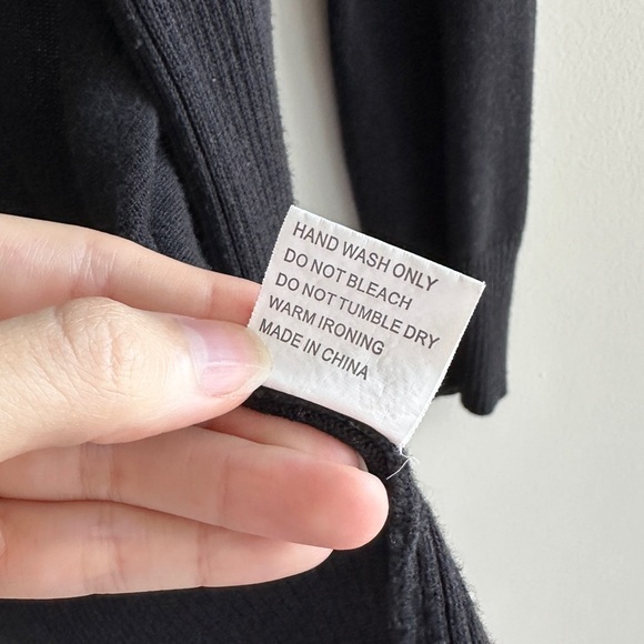 Belldini Asymmetrical Long Black Open Cardigan, Casual Versatile Sweater, Small - Picture 11 of 16